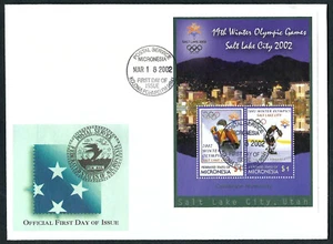 MICRONESIA, SCOTT # 487A, FDC COVER OF WINTER OLYMPIC GAMES OF SALT LAKE CITY - Picture 1 of 1