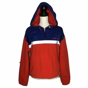 New Tommy Hilfiger Polar Fleece Pullover ColorBlock Blue Red Women's Medium - Picture 1 of 8