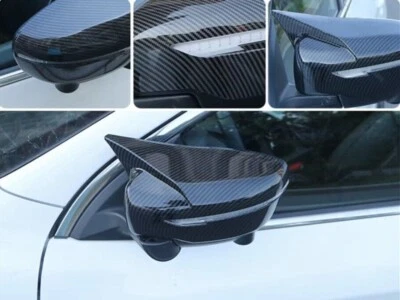 Cubierta de espejo retrovisor de fibra de carbono con bocina de buey deportiva para Nissan Rogue Rogue Foto 1 de 4