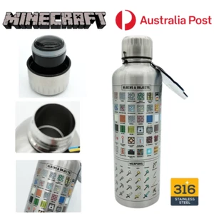 Minecraf Water Bottle Stainless Steel Vacuum Insulated Thermal Drink Cup 500ML - Picture 1 of 8