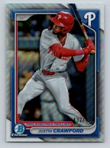 Justin Crawford Philadelphia Phillies 2024 Bowman Chrome Refractor 432/499 - Picture 1 of 2