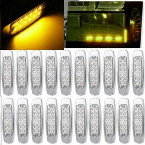 6.5'' Clean Amber Lamp Side Marker Clearance Turn Signal Light For Trailer Truck - Foto 1 di 9