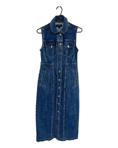 WITCHERY Excellent Condition Women's Blue Denim Midi Dress Size 8 - Picture 1 of 5