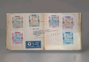 ERITREA "MOSTRA ARTE COLONIALE 1934" P.O. serie completa su busta - Imagen 1 de 2