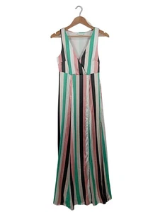VILA Vestido de noche Mujeres Vestido Talla EU 34 verde-rosa-crema look casual - Imagen 1 de 5