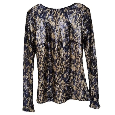 Top largo alto Sally lentejuelas estampado serpiente manga larga talla 4 Foto 1 de 4