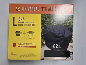 NEW Char-Broil Universal Large 3-4 Burner Grill Cover 62 x 42" Black Fits Most - Picture 1 of 4