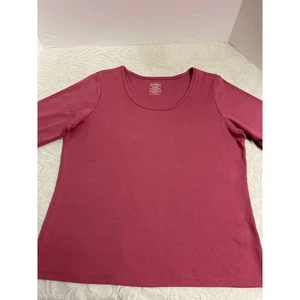 LL Bean Womens Medium Regular Pink Supima Cotton Short Sleeve Top - Picture 1 of 7