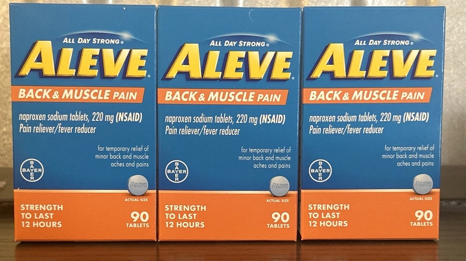 Aleve NSAID Back & Muscle Pain Reliever & Fever Reducer Naproxen Tablets - 90ct