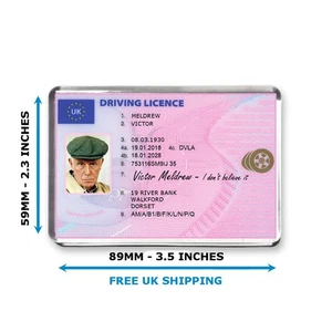 Victor Meldrew Novedad Licencia de Conducir - Imán Jumbo Nevera - Por Mashed Designs - Imagen 1 de 3