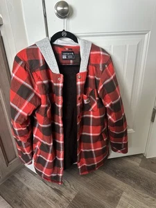 Carhartt Boy’s Long-Sleeve Flannel Snap-Front Hooded Shirt Jacket XL 18-20 - Picture 1 of 3