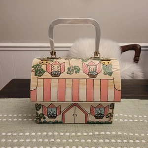 Vintage 1960's Annie Laurie Originals Palm Beach Hippy Cottage Basket/Purse - Picture 1 of 9