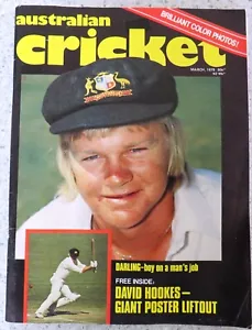 1978 Cricket Magazine: AUSTRALIAN CRICKET (March) 70 pages + HOOKES Poster - Picture 1 of 8