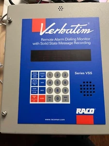 RACO V14220 VERBATIM REMOTE ALARM DIALING MONITOR W/ SOLID STATE MESSAGE RE,EO - Picture 1 of 2