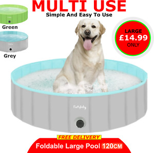 Foldable Pet Dog Puppy Paddling Bath Swimming Pool Bathtub Portable Large 120cm