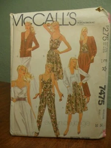 McCall's 7475 Sewing Pattern Misses Skirt Camisole Pants Jacket Size E 16 NOS - Picture 1 of 12