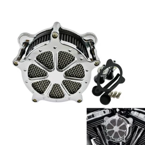 Filtro de aire cromado gris admisión para Harley Touring Street Road Glide 08-16 - Imagen 1 de 12