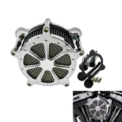 Filtro de aire cromado gris admisión para Harley Touring Street Road Glide 08-16 Foto 1 de 4