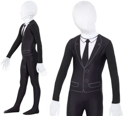 Childs Halloween Supernatural Slender Boy Fancy Dress Costume Outfit by Smiffys - Image 1 of 4