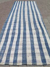 Blue White Long Rug, Vintage Kilim Runner Rug, Carpet Runner, Hallway Rug 34X96"