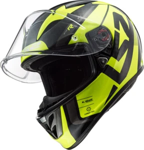 CASCO DE CHOQUE DE MOTOCICLETA CARBON LS2 RACE ACU ARROW-R EVO STING AMARILLO FF323 HIVIZ - Imagen 1 de 3