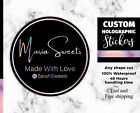 Custom Holographic stickers, silver Holographic vinyl stickers holographic label