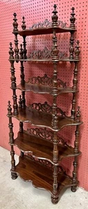 Antique American Carved Walnut Five Tier Waterfall Etagere Bookcase Circa 1900 - Picture 1 of 9