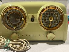Vintage Crosley Tube Radio clock & radio work D-25-WE 1953  Dashboard