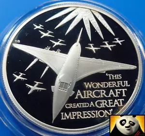 Scarce 2012 Trinidad & Tobago $5 Five Dollars Concorde Silver Proof Coin - Picture 1 of 10