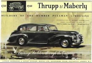 1948 Thrupp & Maberly Humber Pullman Limousine Vintage Magazin Druckanzeige - Bild 1 von 3