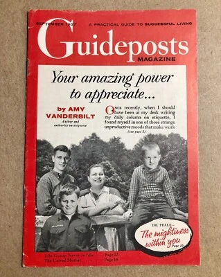 Guideposts Magazine 1950s (September 1957, Vintage) Amy Vanderbilt, VG! - Image 1 of 4