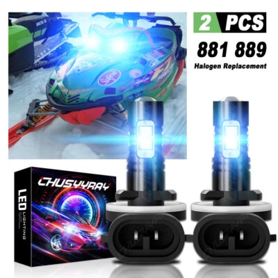 LED bulbs for Arctic Cat ZL 440 500 550 580 600 700 800 Snowmobiles Headlights - Image 1 of 4