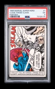 1966 super hero #1 capt. america rc; true rookie PSA 5 (1st MARVEL CARD EVER) - Picture 1 of 2