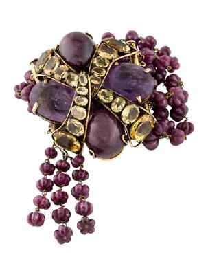 IRADJ Moini Cuff Bracelet Ruby Carved Melon Citrine Topaz Gold plated gyuh - Image 1 of 4