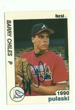 Barry Chiles 1990 Best Pulaski Braves autographed auto signed card 