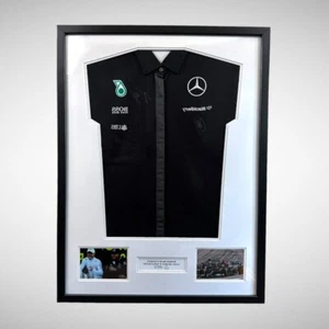 F1 Mercedes Hugo Boss Shirt Signed by Lewis Hamilton & Valtteri Bottas - Picture 1 of 6