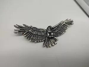 Vintage Flying Eagle silberfarbener Pinback 3 Zoll - Bild 1 von 2
