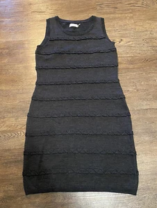 Calvin Klein Grey Wool Blend Sleeveless Dress Women Size Medium Bodycon - Picture 1 of 6