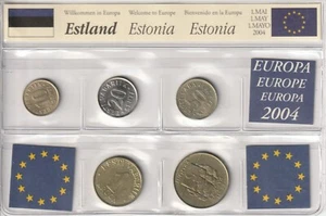 MDS ESTLAND ESTONIA KROONI KMS MIT 5 MÜNZEN 1992-2002 IN KUNSTSTOFFTASCHE #BOXC - Bild 1 von 2