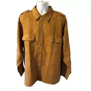 Scandia Woods brown long sleeve soft lined tab sleeve button up shirt size XL - Picture 1 of 7