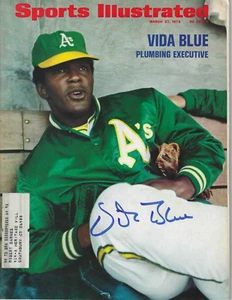 Autographed Signed Vida Blue Oakland A's SI Sports Illustrated 3/27/1972 w/COA - Picture 1 of 1