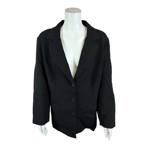 Linea by Louis Dell'Olio Women's Blazer Solid Black 24W Plus Size - Picture 1 of 2