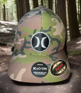 Sombrero Hurley H2O Dri Super Icon Verde Camuflaje Negro Gris Parche S/M Pequeño Mediano Nuevo con Etiquetas - Imagen 1 de 9