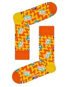 HAPPY SOCKS x Rolling Stones Women's Orange Limited Edition Socks 5.5-9.5 NWT - Picture 1 of 1