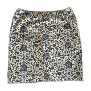 Ralph Lauren Algodón Spandex Verano Azul y Blanco Floral Falda Lápiz TALLA 14W - Imagen 1 de 8