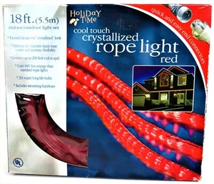 Holiday Time 18ft Crystallized Red Rope Light Indoor/Outdoor Christmas Light NOS - Picture 1 of 6
