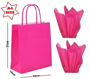 Lo último Rosa A4 Papel Fiesta Bolsas de Regalo y Envoltura de Tejidos ~ Tienda Boutique Bolso de Portador de Botín - Imagen 1 de 2