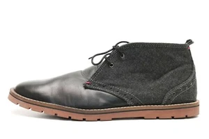 Mens BEN SHERMAN black / gray leather / canvas ankle boots sz. 43.5 $190 - Picture 1 of 8