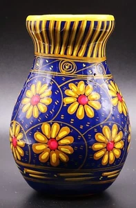 Vtg Mexican Pottery Vase Flower Decor Mexico Folk Art 5.5” Clay Beautiful - Picture 1 of 16