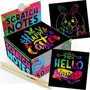 Rainbow Holographic Scratch Art Mini Notes - 150 Sheets with Stylus (trending) - Picture 1 of 12